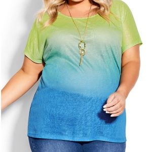 22/24 Ombre Necklace Top NWT Women’s Plus Blouse Shirt